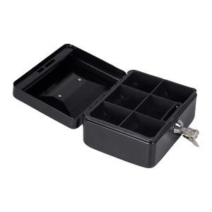 Boîte de rangement en fer portable avec serrure et clé de mot de passe Boîte à billets de sécurité à domicile ignifuge <span class=keywords><strong>moderne</strong></span> pour la gestion de la trésorerie - Product Image 2