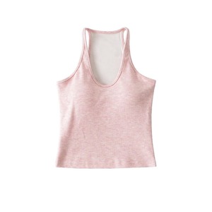 Autunno nuovo Top Slim Fit per ragazze Sexy stile Casual caldo <span class=keywords><strong>con</strong></span> tracolla sottile tinta unita Logo frontale tessuto a maglia - Product Image 3