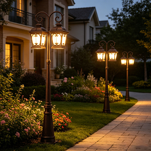 Customized Retro Garden Courtyard Straight <b>Pole</b> Aluminum Pedestrian Area Electric IP65 AC LED Landscape <b>Lighting</b> - Product Image 2