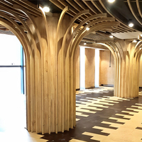 Columna Decorativa de Aluminio con Forma de Árbol Personalizada, Pilar Metálico Artístico Integrado en el Techo para Decoración de Interiores Comerciales