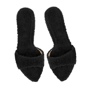 <span class=keywords><strong>Mules</strong></span> à talons hauts en fourrure pour femmes, talons aiguilles ouverts en peluche pour les soirées et les sorties nocturnes - Product Image 6