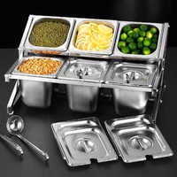 Support de présentation alimentaire durable pour buffet d'hôtel, équipement en acier inoxydable, support pour condiments et bacs GN
