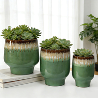 Pot de fleurs vert simple, style nordique international, pour salon, pot en céramique extra large pour plantes, Guangdong