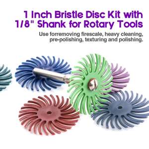 Pexmientas Outils de bijoutier rotatifs de 1 pouce, brosses à polir les métaux <span class=keywords><strong>Dremel</strong></span>, disque à poils radiaux - Product Image 6