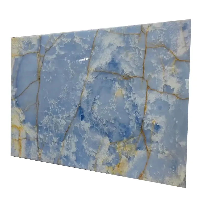 Blaugold Onyx Marmorplatte Polierte Marmorplatten Badezimmer Arbeits platte Modern Für blauen azurblauen Onyx Marmor