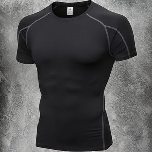 Shorts de sport pour homme, écologiques, à séchage rapide, pour la salle de sport, entraînement, t-shirt, logo personnalisé, tissu respirant en élasthanne/polyester, anti-UV - Product Image 2