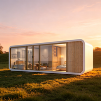 Module d'habitation en acier anticorrosion pour complexes aquatiques panoramiques et suites d'hébergement portables de luxe, modèle de 9 m