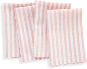 Nappe et serviettes de table modernes personnalisées pour restaurant occidental, 100 % coton tissé, usage quotidien, rayures roses, personnalisables, vente en gros - Product Image 1