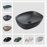 Lavabo de salle à manger ou de salle de bain moderne noir brillant style ferme, à poser sans perçage, avec robinet, en céramique rectangulaire, facile à nettoyer, 12L