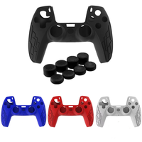 Pour manette PS5 Housse de protection en silicone Étui en caoutchouc souple anti-dérapant avec 8 poignées de pouce