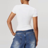T-shirt de sport respirant à séchage rapide pour femme avec logo personnalisé, idéal pour l'entraînement, la course à pied, le yoga et les activités de plein air