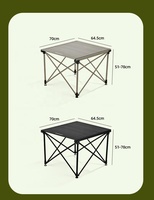 HISPEED Table de camping rétractable pliable et réglable en aluminium pliable 80*60 Table pliante de pique-nique en plein air