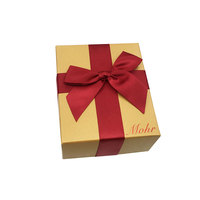Boîte d'emballage cadeau deux pièces pour vêtements de bébé recyclée avec ruban écologique imprimé en couleur personnalisée