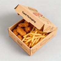Impression numérique Boîte de poulet frit Fast Food Jetable Frites Boîte de burger Boîtes de papier de poulet frit avec logo Emballage rapide