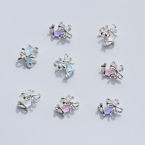 Pendentif demi-lune rétro en alliage plaqué pour la fabrication de boucles d'oreilles, composants de bijoux, bleu, rose, violet, blanc - Product Image 1