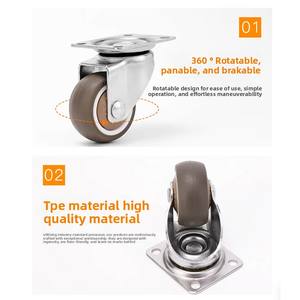 ล้อเฟอร์นิเจอร์ 1/1.5/<span class=keywords><strong>2</strong></span>/3 นิ้ว แบบหมุน/แบบมีเบรก ทนทาน เงียบ ล้อขนาด 1.5 นิ้ว แกนเกลียว ล้อเหล็กแข็งแรง โครงสร้าง TPR - Product Image 2