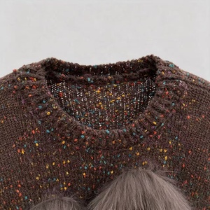 <span class=keywords><strong>Maglione</strong></span> Invernale Marrone Tyan <span class=keywords><strong>con</strong></span> Fiore in Pelliccia di Volpe 3D, Pullover Lavorato a Maglia per <span class=keywords><strong>Donna</strong></span>, <span class=keywords><strong>Maglione</strong></span> Vintage Caldo - Product Image 6