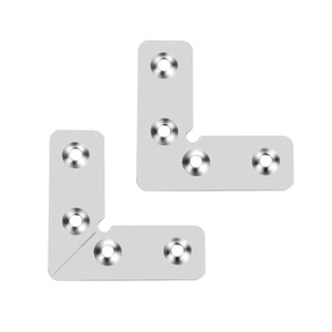 L-Shaped Corner Bracket Aluminum Alloy 4-Hole Threaded Furniture Door <b>Window</b> Connector Support Modern Simple Design - Product Image 5