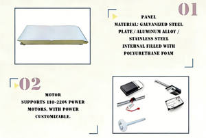 Porte de <span class=keywords><strong>garage</strong></span> sectionnelle moderne à battants verticaux, à ouverture automatique, avec isolation thermique pour utilisation en entrepôt - Product Image 3