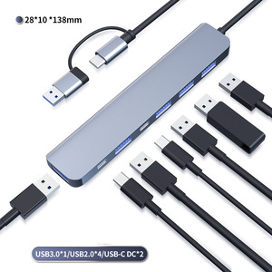 BYL-2217TU концентратор bevin 7 в 1, 3,0 <span class=keywords><strong>USB</strong></span>-концентратор, новый дизайн, производитель компьютеров, ноутбуков, док-станция от поставщика - Product Image 2