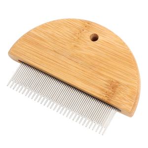 Peine de Madera Exquisito con Dientes Largos y Cortos, Peine de Metal para Eliminar Pulgas, para el Cuidado de Mascotas, Peine para el Cabello - Product Image 3