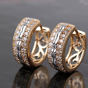 Two Tone Unisex Ear <b>Cuff</b> Sparkling Stone Street Style Fashion Ear Jewelry - Product Image 1