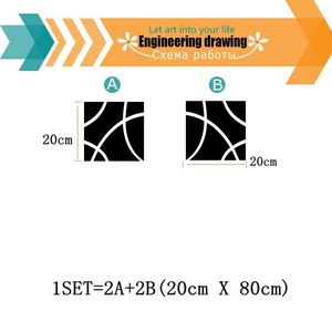 Geometric <b>Mirror</b> Wall Stickers - Self-Adhesive 3D Acrylic Decals in Gold, Silver & Black (4-Piece Set) - Product Image 2