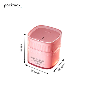 Pot distributeur de rasoir rotatif – Pot carré double couche en PP de 50g pour gommage solide et baume nettoyant, Fabricant OEM - Product Image 3