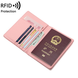 Bolsa de pasaporte RFID multifunción para hombre y <span class=keywords><strong>mujer</strong></span>, porta documentos de viaje Pu, venta al por mayor - Product Image 2