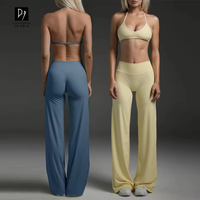 Ensemble de sport personnalisé avec logo pour femme : soutien-gorge de sport et leggings évasés pour le yoga, le fitness et la gym 2026
