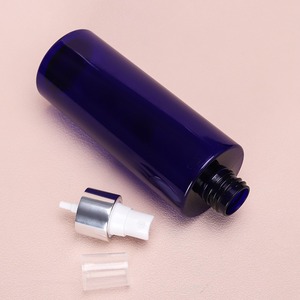 Empty Cosmetic Blue Flat Shoulder 100ml <b>200ml</b> 250ml PET Plastic Skincare Body Serum Lotion Pump <b>Bottles</b> - Product Image 1