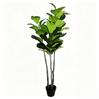 Ficus lyrata réaliste avec accents floraux permanents pour créer une touche distinctive dans les espaces commerciaux intérieurs