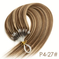 Extensions de cheveux humains européens vierges Remy, trame micro-fine, lisses, clairs/foncés, cuticules intactes, sans perte de cheveux