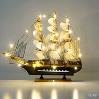 Vente chaude modèle de voilier en bois nordique décorations créatives décor à la maison de bureau