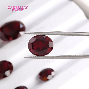 Cadermay Cultivated Ruby Oval Loose Stone Dark Red Synthetic Zircon For Jewelry Making - Product Image 1