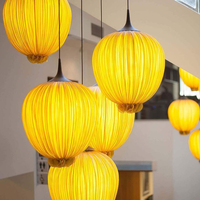 Lampe suspendue moderne et minimaliste en tissu restaurant villa salon duplex escalier décoration lumière suspension d'art de luxe