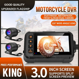 Cámara para Motocicleta SE60 con Doble Lente, Grabación HD 720P, Resistente al Agua, <span class=keywords><strong>Pantalla</strong></span> HD <span class=keywords><strong>de</strong></span> 3.0 Pulgadas, Sistema DVR con Lentes Delantero y Trasero - Product Image 1