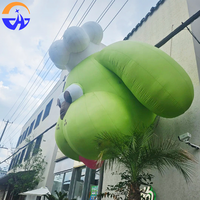 Model Anjing Koki Tiup Chenghuang Inflatable Oxford Green, Model 013XL - Hiasan Gantung Dekoratif untuk Restoran