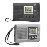 Radio numérique Am Fm Sw pleine bande à ondes courtes avec marche/arrêt et mode tonalité haute/basse alimentée par une batterie 2Aa Silver Antique Radio