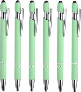 2 in 1 Stylus Touch Screen Click <b>Ballpoint</b> <b>Pen</b>, Soft Rubber Matte Grip Retractable Advertising Signature <b>Pen</b> Custom Logo - Product Image 5