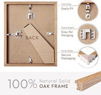 Cadre photo en bois de chêne 8x10 avec passe-partout pour affichage mural et sur table, style nordique moderne