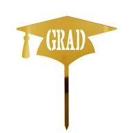 Shiny Gold Graduation Acryl Cake Topper für Abschluss feier Dekor University College High School Zeremonie Kuchen Dekorationen