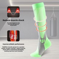 Chaussettes de compression en nylon pour mollets - Absorbantes, anti-frottement, motif uni, pour jeunes, sports, cyclisme, yoga, marathon, course à pied