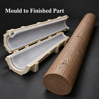 Moule en polyuréthane Tietuo C295-G2 pour colonne décorative en bois, coque en résine + noyau en silicone, spécialiste des moules en polyuréthane à démoulage facile