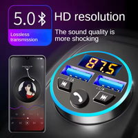 Émetteur FM QC3.0, autoradio stéréo Bluetooth LED pour voiture, lecteur MP3 sans fil mains libres, double chargeur USB rapide, accessoires de voiture