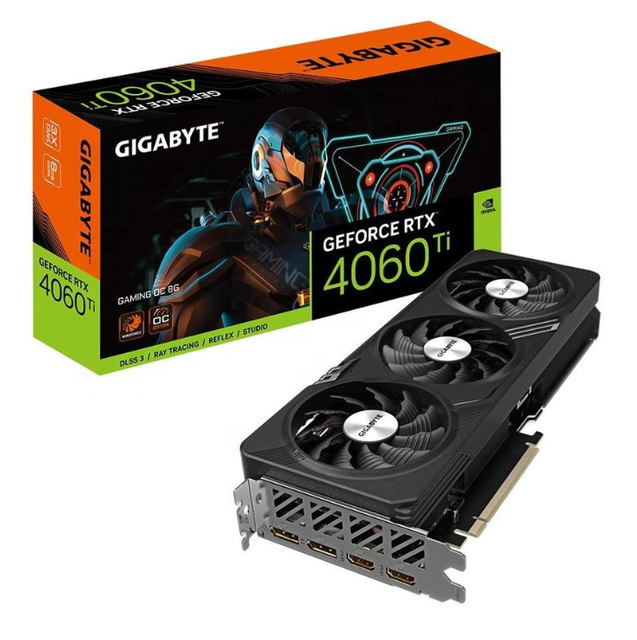 Gigabyte GeForce RTX 4060 Ti Gaming OC 8GB Graphics Card Black Three-Fan Design with GDDR6 for Desktop Use and Black Myth Game