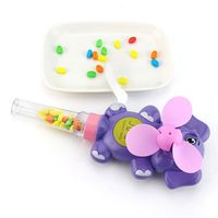 Candydream Ventilateur à manivelle en forme d'éléphant, jouet porte-sucettes en plastique, jouet à remplir de bonbons, vente en gros, cadeau promotionnel pour enfants