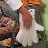 Gants en plastique de qualité alimentaire suspendus, gants jetables en PE pour supermarché, comptoir de charcuterie, cuisine, restaurant