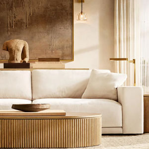 高級モダンなL字型のChaiseラウンジソファ室内家具セットリビングルーム長方形の形の生地木素材 - Product Image 2