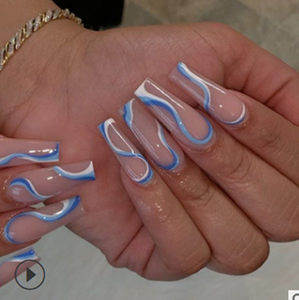 JP954 راقصة الباليه الاكريليك عصا كاذبة اضغط على الأظافر ليوبارد اللؤلؤ اضغط على الأظافر أظافر صناعية الفن - Product Image 2